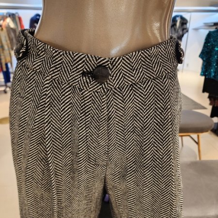 헤링본 울 블랜드 하프 팬츠