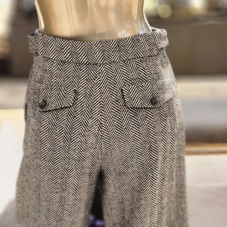 헤링본 울 블랜드 하프 팬츠