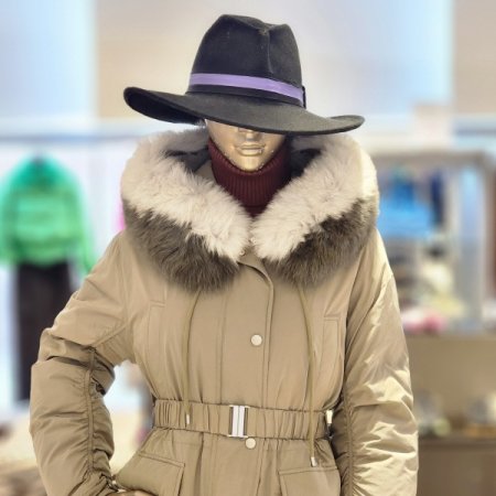 토끼털라인안감 폭스후드 구스다운점퍼