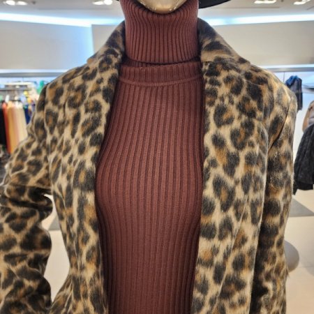 레오파드 싱글 원버튼 재킷