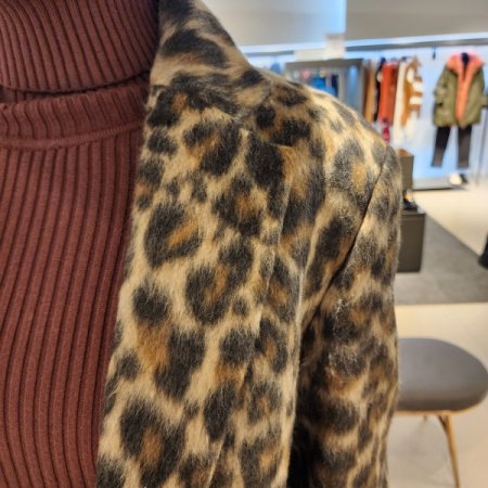 레오파드 싱글 원버튼 재킷