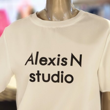 레터링 반팔블라우스