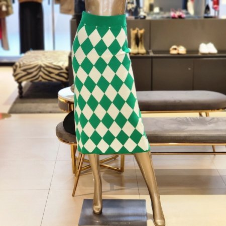 다이아패턴 밴딩 니트 스커트