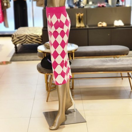 다이아패턴 밴딩 니트 스커트