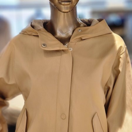 밑단스트링 페이크레더 후드 점퍼