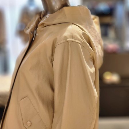 밑단스트링 페이크레더 후드 점퍼