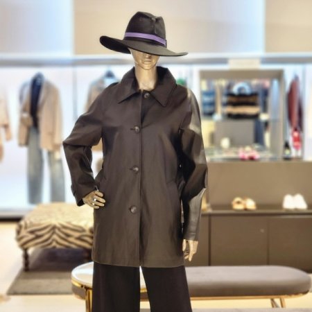 페이크레더 벨트 트렌치 재킷