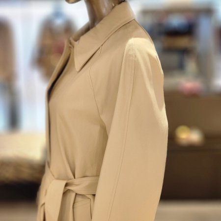 페이크레더 벨트 트렌치 재킷