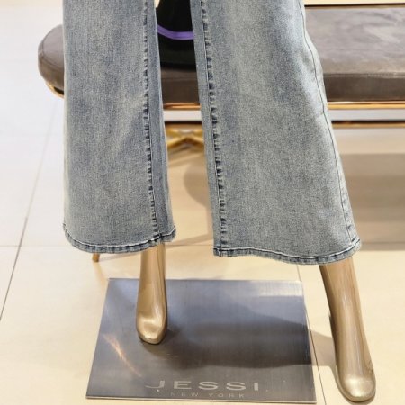 투버튼 스판 플레어핏 부츠컷 데님팬츠