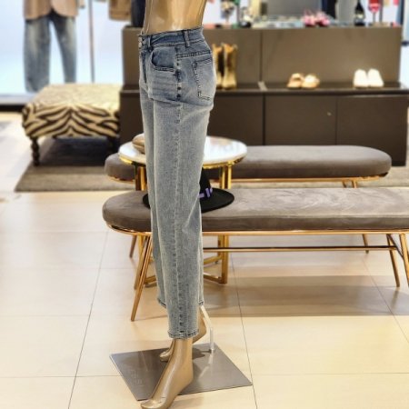 투버튼 스판 플레어핏 부츠컷 데님팬츠