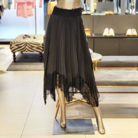 레오파드 플리츠롱스커트