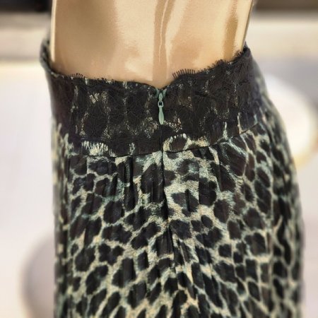 레오파드 플리츠롱스커트