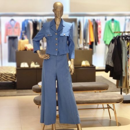 린넨 7부크롭자켓