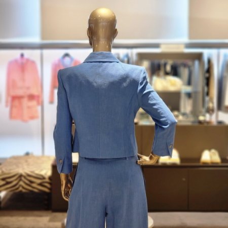 린넨 7부크롭자켓