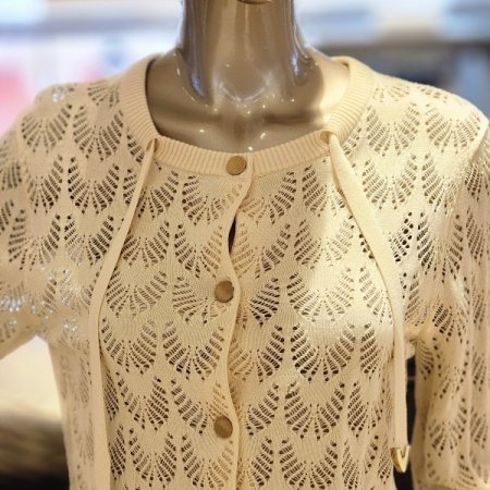 패턴 라운드넥니트가디건