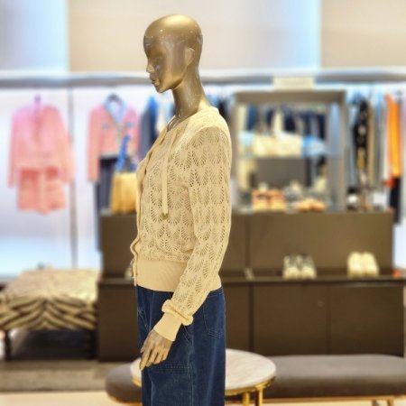 패턴 라운드넥니트가디건