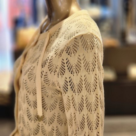 패턴 라운드넥니트가디건