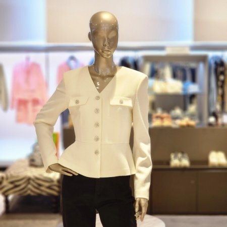 슬림허리선 꽃단추 숏재킷