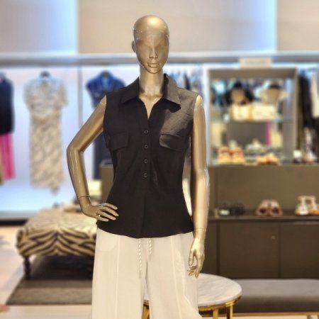 린넨 민소매블라우스