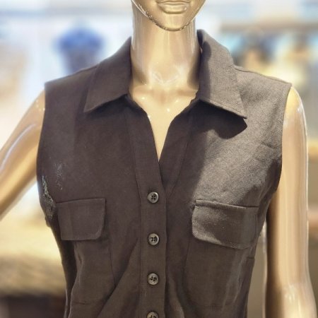 린넨 민소매블라우스