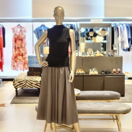 반터틀넥 민소매 스판 티셔츠