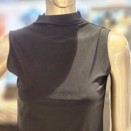 반터틀넥 민소매 스판 티셔츠