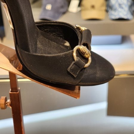 체인장식 10cm 뮬 샌들 힐