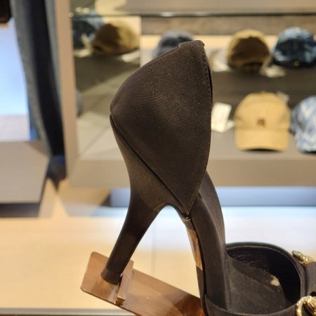 체인장식 10cm 뮬 샌들 힐