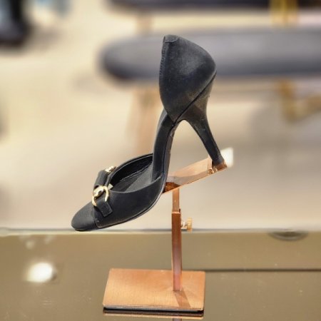 체인장식 10cm 뮬 샌들 힐