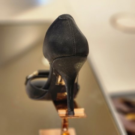 체인장식 10cm 뮬 샌들 힐