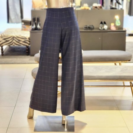 사각체크 와이드 슬랙스 팬츠