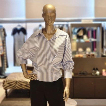 랩스타일 카라 블라우스