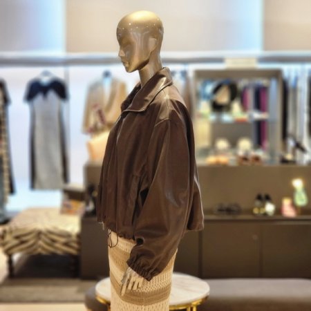 집업 페이크레더 점퍼