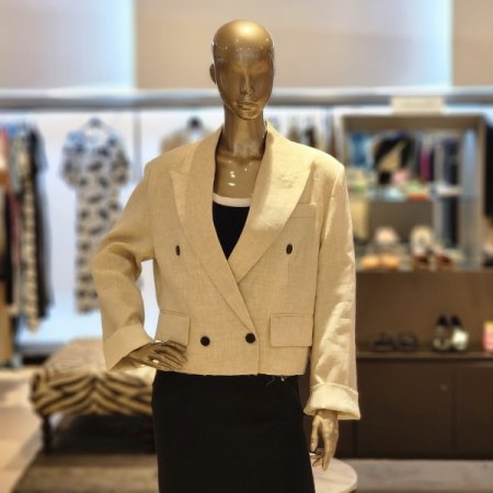 더블버튼 숏 린넨 재킷