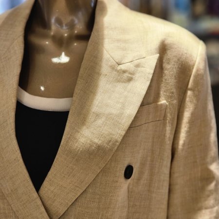 더블버튼 숏 린넨 재킷