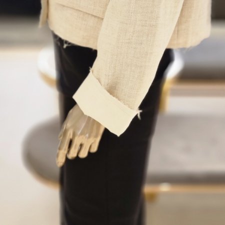 더블버튼 숏 린넨 재킷