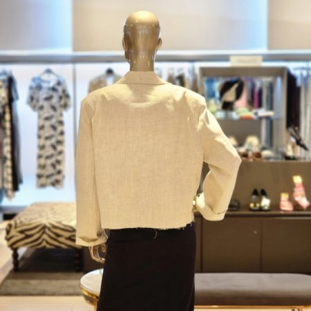 더블버튼 숏 린넨 재킷