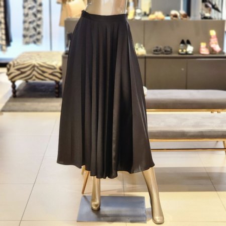 옆지퍼 플리츠 롱 스커트