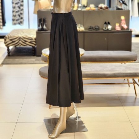 옆지퍼 플리츠 롱 스커트