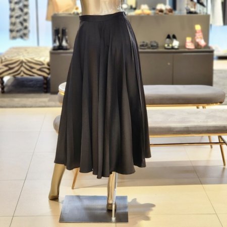 옆지퍼 플리츠 롱 스커트