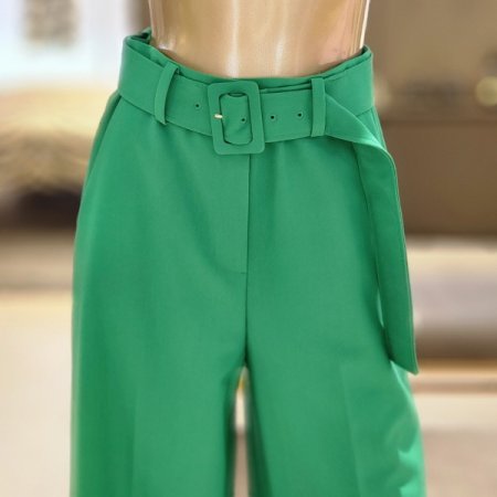 벨트 와이드 슬랙스 팬츠