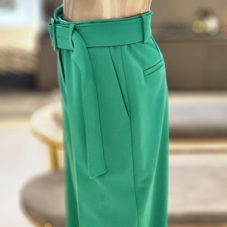 벨트 와이드 슬랙스 팬츠