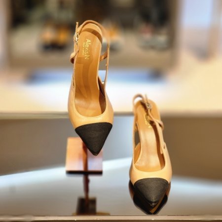 송아지가죽 캡토 95cm슬링백 샌들