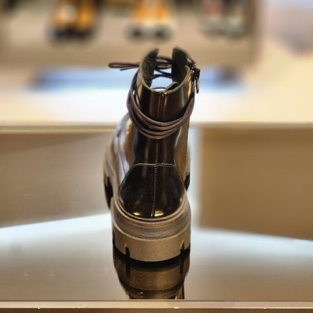 소가죽 청키 앵클 워커 부츠