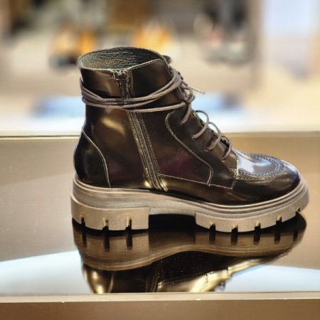 소가죽 청키 앵클 워커 부츠