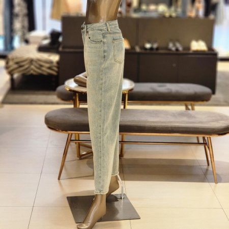 워싱 와이드 데님 팬츠