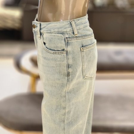 워싱 와이드 데님 팬츠