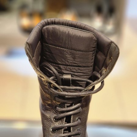 소가죽 패딩배색 청키 워커 부츠