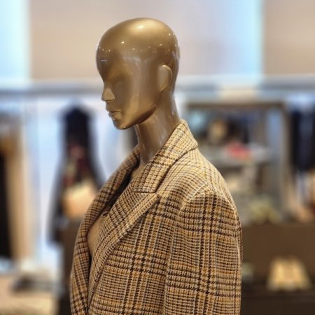 하운드투스체크 가죽포켓 더블버튼 코트