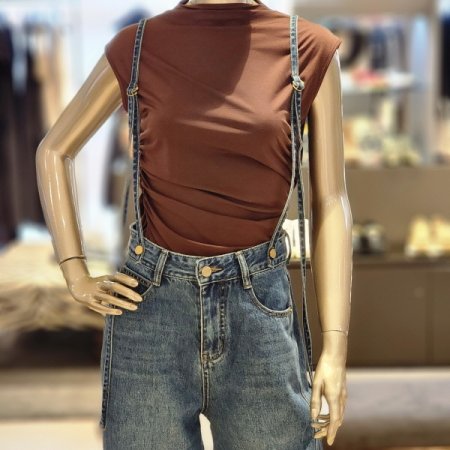 사이즈조절 서스팬더 와이드 데님팬츠